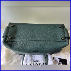 COACH Brooklyn Carryall 34 Dark Green Leather Shoulder Bag Satchel Holds Laptop