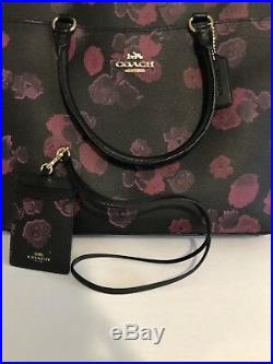 COACH F38985 Womens LAPTOP BAG Crossbody Handbag FLORAL Leather And ID Card Set