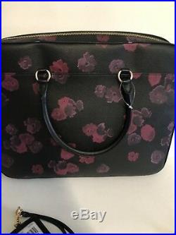 COACH F38985 Womens LAPTOP BAG Crossbody Handbag FLORAL Leather And ID Card Set