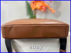 COACH Hamilton Brown Pebbled Leather Laptop Briefcase Bag #F54801