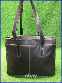 COACH Hamptons Black Leather Padded Laptop Business Tote #E1S-5209 Briefcase