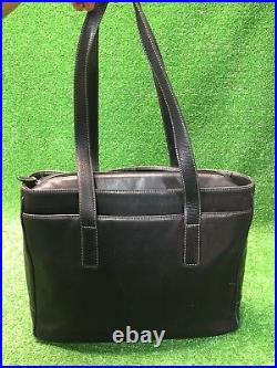 COACH Hamptons Black Leather Padded Laptop Business Tote #E1S-5209 Briefcase