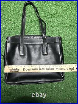 COACH Hamptons Black Leather Padded Laptop Business Tote #E1S-5209 Briefcase