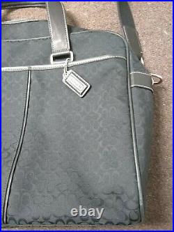 COACH Hudson 15 Messenger Bag Laptop Briefcase F70181 Black C Signature Canvas