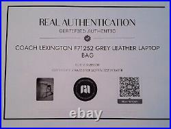 COACH Lexington F71252 Grey Leather Laptop Bag