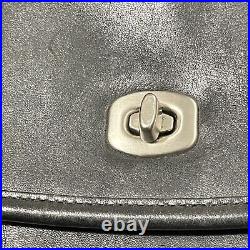 COACH Lexington Messenger Bag Black Leather Turn lock Flap Laptop Briefcase VTG