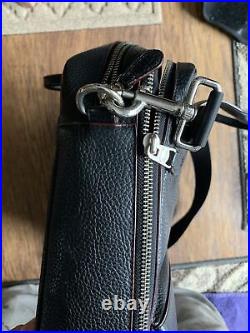 COACH Pebble Leather Briefcase/ Laptop Black Unisex Messenger Bag