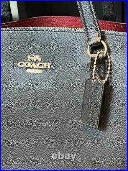 COACH Tatum Carryall Pebbled Leather Handbag (Black) C4077