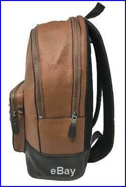 COACH WEST Leather Backpack Laptop Book Bag Saddle Brown Black F35429 NWT F31274