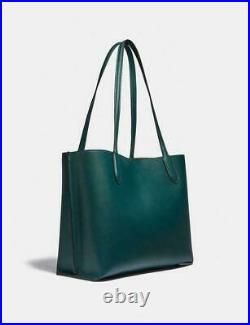 COACH Willow Leather Tote Handbag Laptop Bag Purse in Forest Pine Green NWT