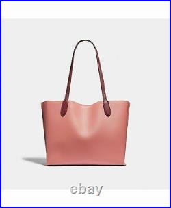 COACH Willow Leather Tote Handbag Laptop Bag Purse in Pink Colorblock NWT