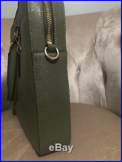 COACH Womens Leather Laptop Bag Brief Case Handbag Bag F39022 Olive Green New