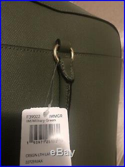 COACH Womens Leather Laptop Bag Brief Case Handbag Bag F39022 Olive Green New