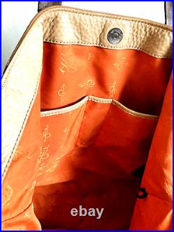 COLE HAAN Crossbody Shoulder Laptop Tote Shopper Travel Weekend Bag Tan Leather