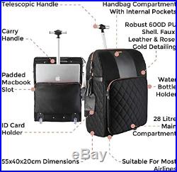 Cabin Max Travel Hack Cabin Luggage Suitcase for Women 55x40x20 Laptop Bag