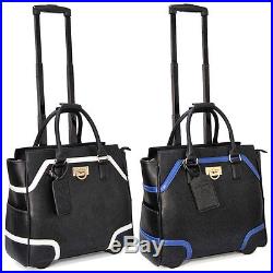 Cabrelli Rolling Carry-On Color Block Laptop Bag Womens Wheeled Briefcase 713930