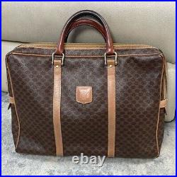 Celine Brown Macadam Briefcase Business Laptop Bag Top Handle