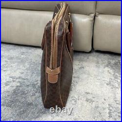 Celine Brown Macadam Briefcase Business Laptop Bag Top Handle