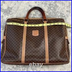 Celine Brown Macadam Briefcase Business Laptop Bag Top Handle