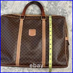 Celine Brown Macadam Briefcase Business Laptop Bag Top Handle