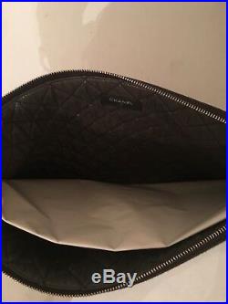 Chanel 2017 Toile Black Sequins CC Deauville Laptop Clutch Bag New