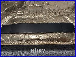 Chanel Feminine Pouch Crinkled Leather Large Gold Clutch Or Laptop Bag