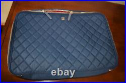 Chanel Limited Edition Quilted Silver Tone CC Logo Zipper Closure Laptop Bag