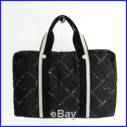 Chanel Travel Line Women's Nylon Briefcase, Laptop Bag Black BF335789