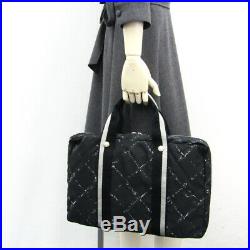 Chanel Travel Line Women's Nylon Briefcase, Laptop Bag Black BF335789