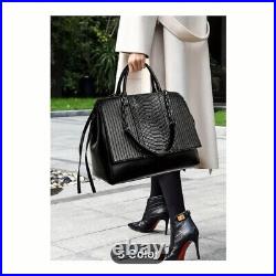 Chic Black Laptop Shoulder Bag for Women Fashionable Office Handbag