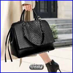 Chic Black Laptop Shoulder Bag for Women Fashionable Office Handbag