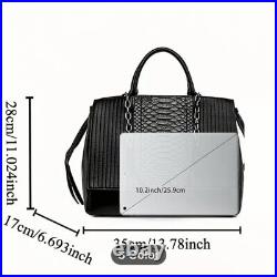 Chic Black Laptop Shoulder Bag for Women Fashionable Office Handbag