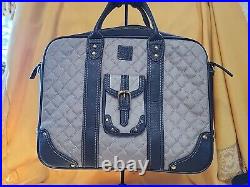 Clark & Mayfield Quilted Canvas Faux Leather Laptop Bag Pristine
