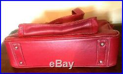 Clark & Mayfield Women's Leather 15.6 Laptop Business Tote Bag Red
