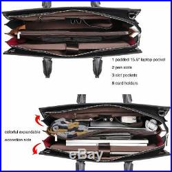 Cluci Briefcase For Women Leather Slim 15.6 Inch Laptop Business Shoulder Bag Bl