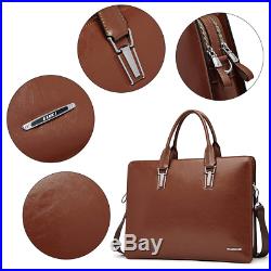 Cluci Leather Briefcases for Men 14 Inch Laptop Vintage Slim Business Women Bag