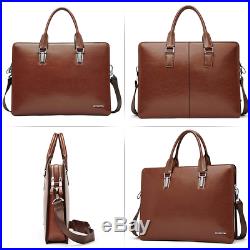 Cluci Leather Briefcases for Men 14 Inch Laptop Vintage Slim Business Women Bag