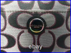 Coach 63058 Single Zip Laptop Moonlight / Pk Scarlet Signature Pouch Case