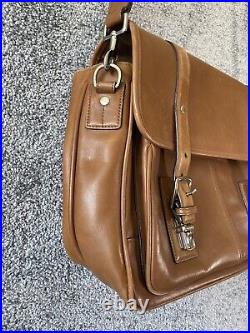 Coach 6445 Vintage USA Beekman Tan Leather Briefcase Laptop Messenger Bag 90s