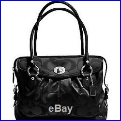 Coach Addison Spectator Black Sateen Signature C Laptop Business Tote Bag Purse