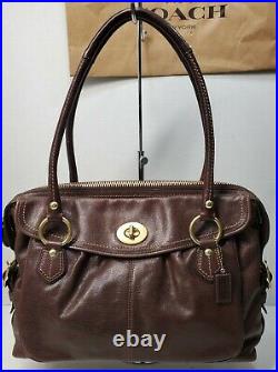 Coach Addison Textured Brown Spectator Leather Laptop /Tote Bag 13207