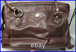 Coach Addison Textured Brown Spectator Leather Laptop /Tote Bag 13207