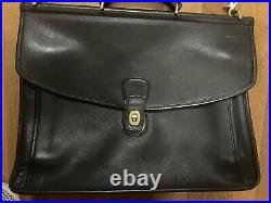 Coach Beekman 5266 Leather Messenger Laptop Briefcase Bag Black Vintage