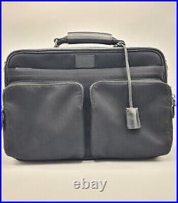 Coach Black Canvas Transatlantic Laptop Messenger Organizer Briefcase Bag 6409