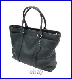 Coach Black Perry Leather Tote/Laptop Bag withZip Top Closure