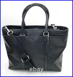 Coach Black Perry Leather Tote/Laptop Bag withZip Top Closure