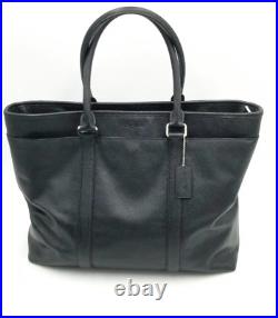 Coach Black Perry Leather Tote/Laptop Bag withZip Top Closure