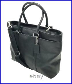 Coach Black Perry Leather Tote/Laptop Bag withZip Top Closure