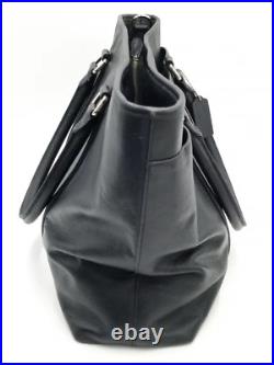 Coach Black Perry Leather Tote/Laptop Bag withZip Top Closure