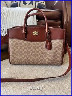Coach CE731 Brooke Carryall In Signature Canvas Leather Tan Rust Large Bag